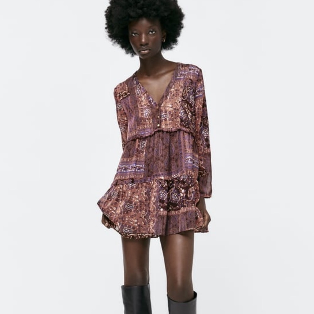 Patchwork mini dress